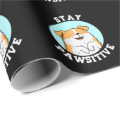 Blijf passief grappig lachend hond woordspeling do cadeaupapier (Rol Hoek)