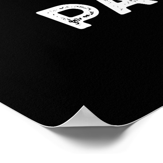 Blijf passief positieve hond woordspeling donker B Poster (Hoek)