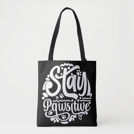 Blijf passief tote tas, hondenliefhebber tote tas (Voorkant)