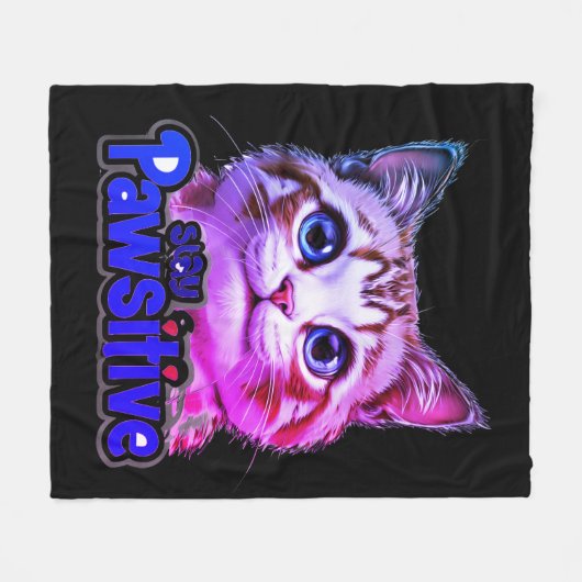 Blijf passieve katteneditie fleece deken (Voorkant (Horizontaal))