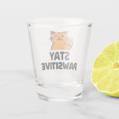 blijf pawsitief mooie oranje kat shotglas Glas (Achterkant)