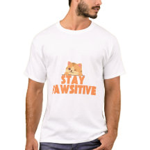 Blijf Pawsitief Schattig Knipogend Kat Pun Design