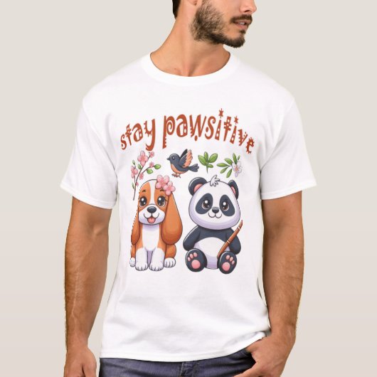 blijf pawsitief t-shirt (Voorkant)