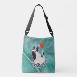 Blijf Pawsitief Tuxedo Kat Verjaardagsfeestje Cros Crossbody Tas