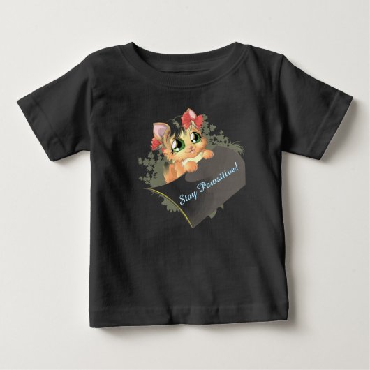 Blijf Pawsitive Cat Kinder T-shirt (Voorkant)