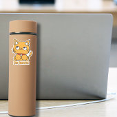 Blijf Pawsitive Funny Cat Cartoon Laptop Notitiebo Sticker