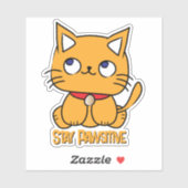 Blijf Pawsitive Funny Cat Cartoon Laptop Notitiebo Sticker (Vel)