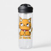 Blijf Pawsitive Funny Cat Cartoon Schattige Fun Waterfles (Voorkant)