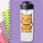 Blijf Pawsitive Funny Cat Cartoon Schattige Fun Waterfles