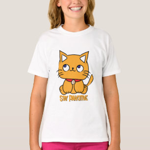 Blijf Pawsitive Funny Cat Cartoon voor kinderen T-shirt