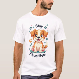 Blijf Pawsitive Hondenliefhebber t-shirt