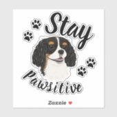 Blijf Pawsitive Tri Cavalier King Charles Sticker (Vel)