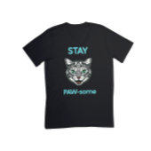 Blijf Pawsome pun cat T-shirt