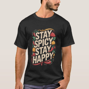 Blijf pittig, blijf gelukkig Positieve quote Motiv T-shirt
