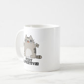 Blijf poositief Funny Cat Pun Koffiemok (Voorkant links)