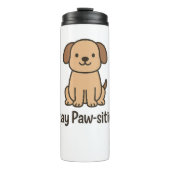 Blijf pootgevoelig - Schattige hondenontwerp met P Thermosbeker (Voorkant)