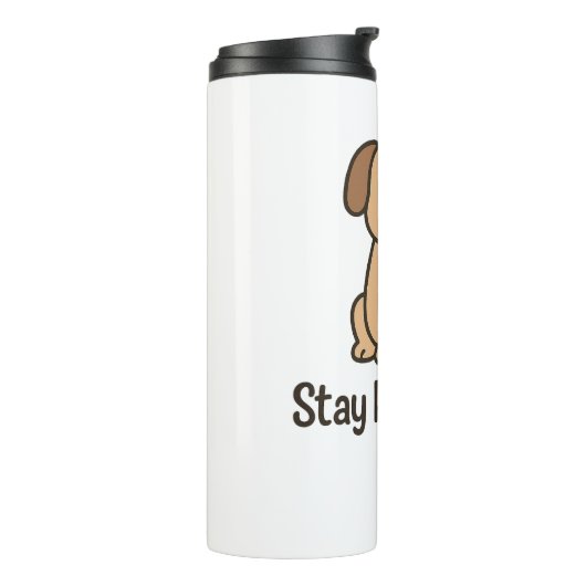 Blijf pootgevoelig - Schattige hondenontwerp met P Thermosbeker (Gedraaid links)