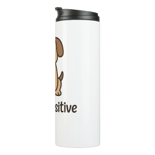 Blijf pootgevoelig - Schattige hondenontwerp met P Thermosbeker (Geroteerd rechts)