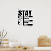 Blijf Positief Blijf Gefocust Motiverende Citaten Poster (Keuken)