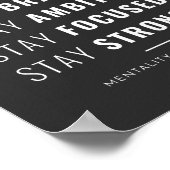 Blijf positief Blijf vechten Positief Poster (Hoek)