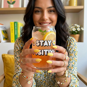 Blijf Positief Blikvorm Glas