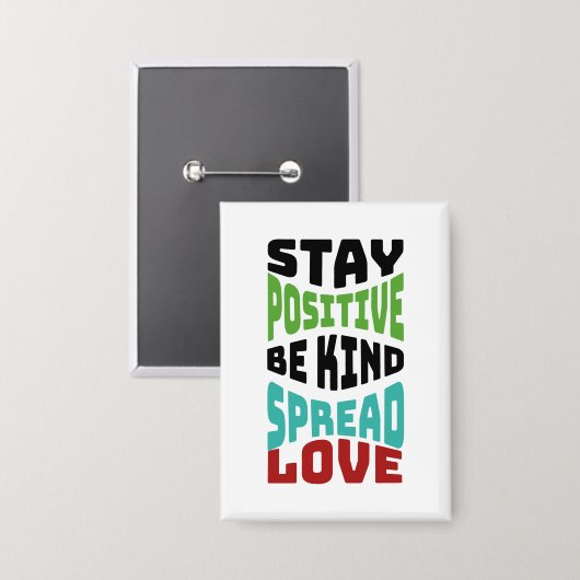 Blijf Positief Button (Voorkant / Achterkant)