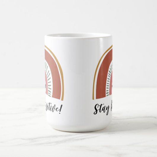 Blijf positief! Cute Colorful Boho Rainbow Koffiemok (Center)