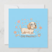 Blijf Positief Cute Dachshond Kaart (Achterkant)