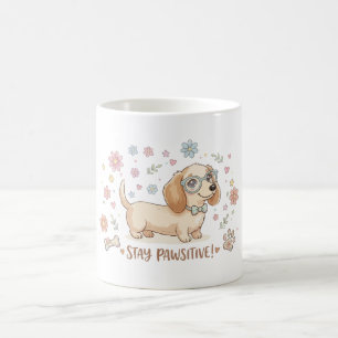 Blijf Positief Cute Dachshond Koffiemok