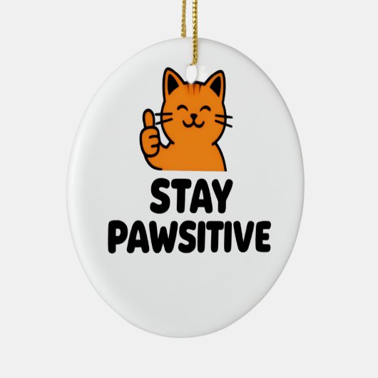 blijf positief cute gember kat ornament (Rechts)