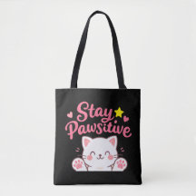 Blijf Positief – Cute Kat Motiverende Citaat Ontwe