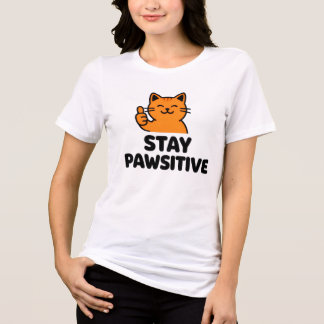 blijf positief dames Ginger kat T-Shirt