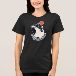 Blijf Positief Dames Tri-blend Tuxedo Kat Verjaard Shirt