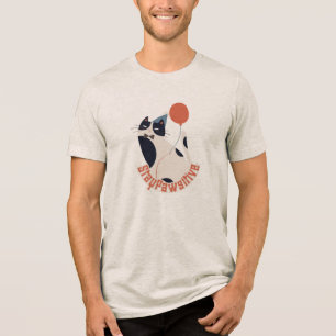 Blijf Positief Das Zwart-Wit Kat Verjaardagsfeestj Tri-Blend Shirt