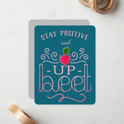 Blijf positief en op biet | Bietenbont Notitiekaartje (Voorkant / Achterkant in situ)
