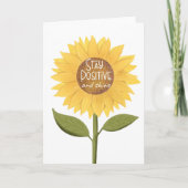 Blijf positief en schijn zonnebloem geestelijke ge kaart (Voorkant)