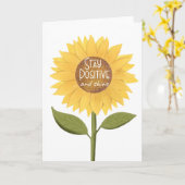 Blijf positief en schijn zonnebloem geestelijke ge kaart (Gele Bloem)