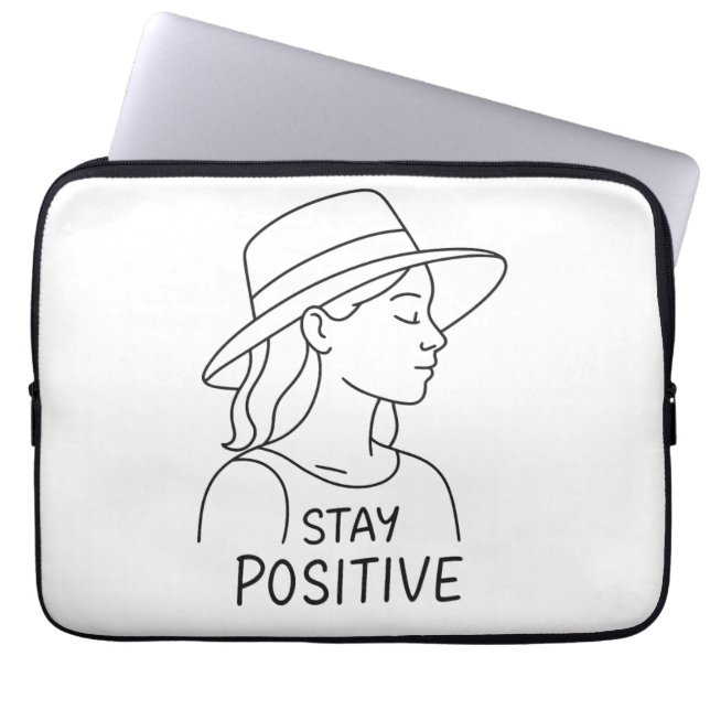 Blijf positief en straal optimisme en kracht uit laptop sleeve (Voorkant)