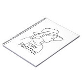 Blijf positief en straal optimisme en kracht uit notitieboek (Linkerzijde)