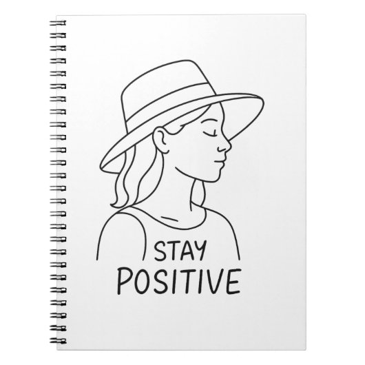 Blijf positief en straal optimisme en kracht uit notitieboek (Voorkant)