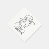 Blijf positief en straal optimisme en kracht uit servet (Hoek)