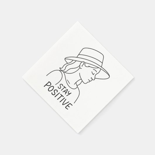 Blijf positief en straal optimisme en kracht uit servet (Hoek)