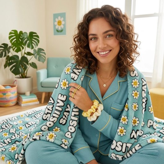 Blijf Positief Fleece Deken