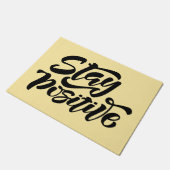 Blijf positief geel deurmat (Schuin)