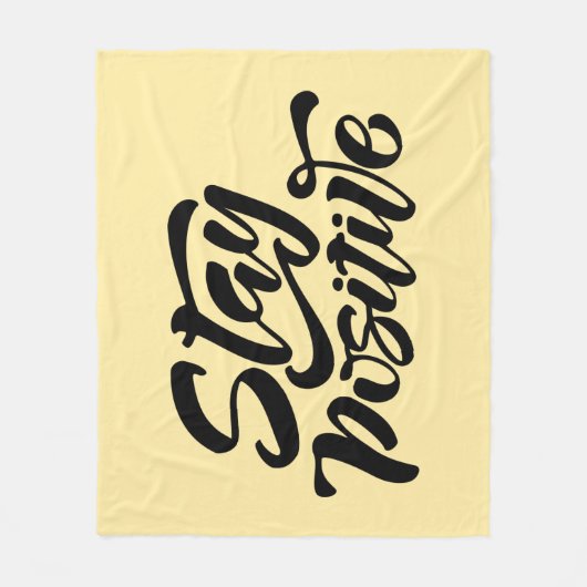 Blijf positief geel fleece deken (Voorkant)