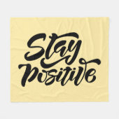 Blijf positief geel fleece deken (Voorkant (Horizontaal))