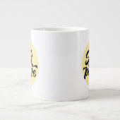 Blijf positief geel grote koffiekop (Voorkant)