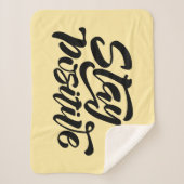 Blijf positief geel sherpa deken (Voorkant)