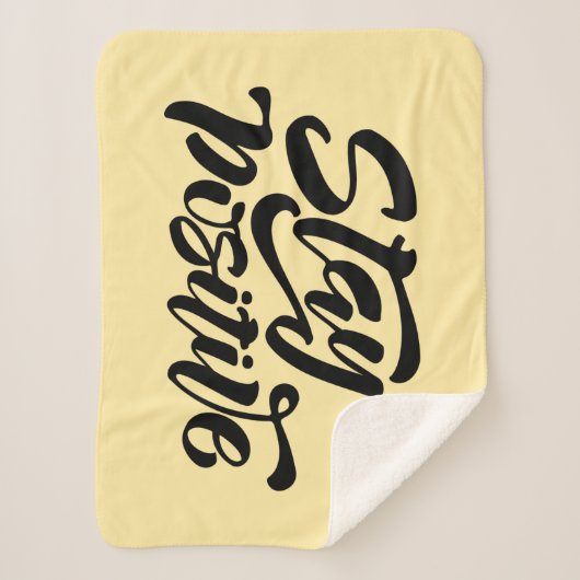 Blijf positief geel sherpa deken (Voorkant)