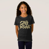 Blijf positief geel t-shirt (Voorkant volledig)